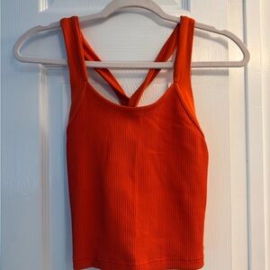 Athleta Ribbed Orange Tank Top - Small